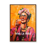 Frida Kahlo Pop Art Wall Decor – Viva La Vida Portrait with Drink