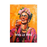 Frida Kahlo Pop Art Wall Decor – Viva La Vida Portrait with Drink