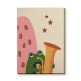 Frog Saxophone Kids Wall Art Poster – Retro Music Print for Nursery