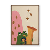 Frog Saxophone Kids Wall Art Poster – Retro Music Print for Nursery