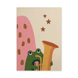 Frog Saxophone Kids Wall Art Poster – Retro Music Print for Nursery