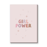 Girl Power Typography Wall Art Poster – Pastel Pink Stars and Sparkles