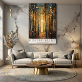 Golden Forest Vintage Wall Art Print – Gustav Klimt Exhibition Print