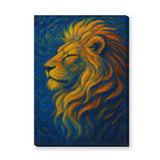Golden Lion Abstract Wall Art Poster – Van Gogh Style Lion Print