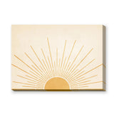 Golden Sunburst Minimalist Wall Art Print – Cream and Gold Celestial Print