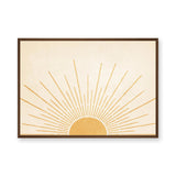 Golden Sunburst Minimalist Wall Art Print – Cream and Gold Celestial Print
