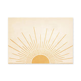 Golden Sunburst Minimalist Wall Art Print – Cream and Gold Celestial Print