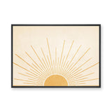 Golden Sunburst Minimalist Wall Art Print – Cream and Gold Celestial Print