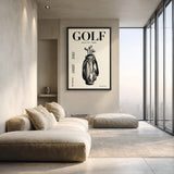 Golf Bag Typography Wall Decor – Cream Magazine Cover Style Print