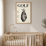 Golf Bag Typography Wall Decor – Cream Magazine Cover Style Print