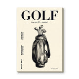 Golf Bag Typography Wall Decor – Cream Magazine Cover Style Print