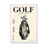 Golf Bag Typography Wall Decor – Cream Magazine Cover Style Print
