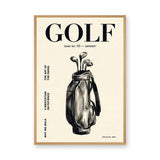 Golf Bag Typography Wall Decor – Cream Magazine Cover Style Print
