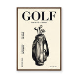 Golf Bag Typography Wall Decor – Cream Magazine Cover Style Print