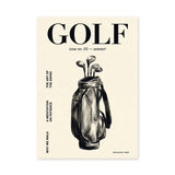 Golf Bag Typography Wall Decor – Cream Magazine Cover Style Print