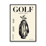 Golf Bag Typography Wall Decor – Cream Magazine Cover Style Print