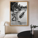 Golf Photography Vintage Wall Art Print – Golfer Tossing Clubs Into a Lake