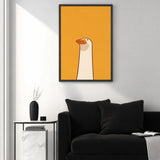 Goose Minimalist Wall Art Print – White Bird on Orange Background
