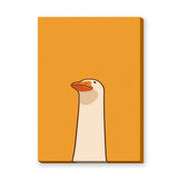 Goose Minimalist Wall Art Print – White Bird on Orange Background
