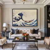 Great Wave Traditional Wall Decor – Japanese Ocean Print with Mount Fuji