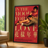 In The Mood For Love Typography Wall Art Poster – Red Gold Film Print