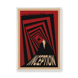 Inception Movie Retro Wall Decor – Red Black Geometric Tunnel Print