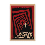 Inception Movie Retro Wall Decor – Red Black Geometric Tunnel Print
