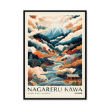 Japanese Landscape Japandi Wall Art Poster – Nagareru Kawa Mountain River