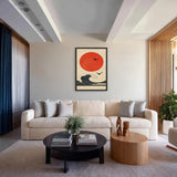 Japanese Red Sun Wave Traditional Wall Art Poster – Minimalist Ocean Seascape