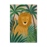 Jungle Lion Kids Nursery Wall Art Poster – Cute Safari Botanical Print