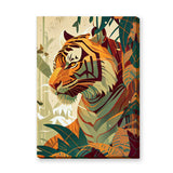 Jungle Tiger Modern Botanical Wall Decor – Tropical Safari Portrait