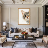 Kitten Watercolor Wall Art Print – Soft Cream Nursery Cat Portrait