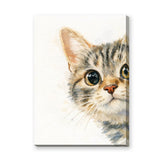 Kitten Watercolor Wall Art Print – Soft Cream Nursery Cat Portrait