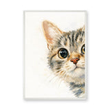 Kitten Watercolor Wall Art Print – Soft Cream Nursery Cat Portrait
