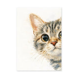 Kitten Watercolor Wall Art Print – Soft Cream Nursery Cat Portrait