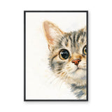 Kitten Watercolor Wall Art Print – Soft Cream Nursery Cat Portrait
