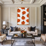 Ladybug Pattern Kids Modern Wall Art Poster – Orange and Black Bug Print