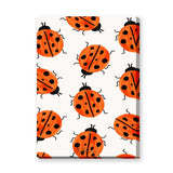 Ladybug Pattern Kids Modern Wall Art Poster – Orange and Black Bug Print