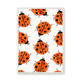 Ladybug Pattern Kids Modern Wall Art Poster – Orange and Black Bug Print