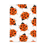 Ladybug Pattern Kids Modern Wall Art Poster – Orange and Black Bug Print
