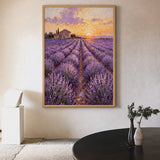 Lavender Field Traditional Wall Decor – Farmhouse Sunset Landscape