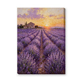 Lavender Field Traditional Wall Decor – Farmhouse Sunset Landscape