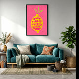 Lemon Quote Typography Wall Art Poster – Bright Pink Feed Your Soul Print