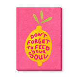 Lemon Quote Typography Wall Art Poster – Bright Pink Feed Your Soul Print