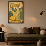 Lemon Soda Vintage Wall Art Print – Retro Advertisement Sign Print