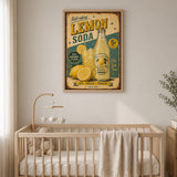 Lemon Soda Vintage Wall Art Print – Retro Advertisement Sign Print