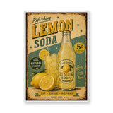 Lemon Soda Vintage Wall Art Print – Retro Advertisement Sign Print