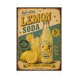 Lemon Soda Vintage Wall Art Print – Retro Advertisement Sign Print