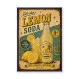 Lemon Soda Vintage Wall Art Print – Retro Advertisement Sign Print