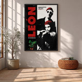 Leon The Professional Typography Wall Decor – Black White Red Film Print